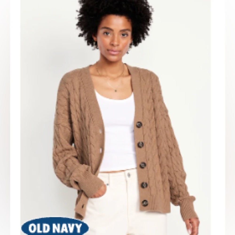 Old Navy Oversized Slouchy Cable-Knit Cardigan - Small
